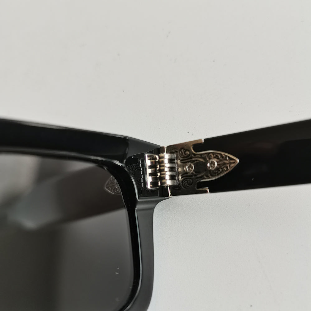 Retro Square Solid Acetate Sunglasses, Unisex UV400 Protective Eyewear with Ornate Metal Hinge