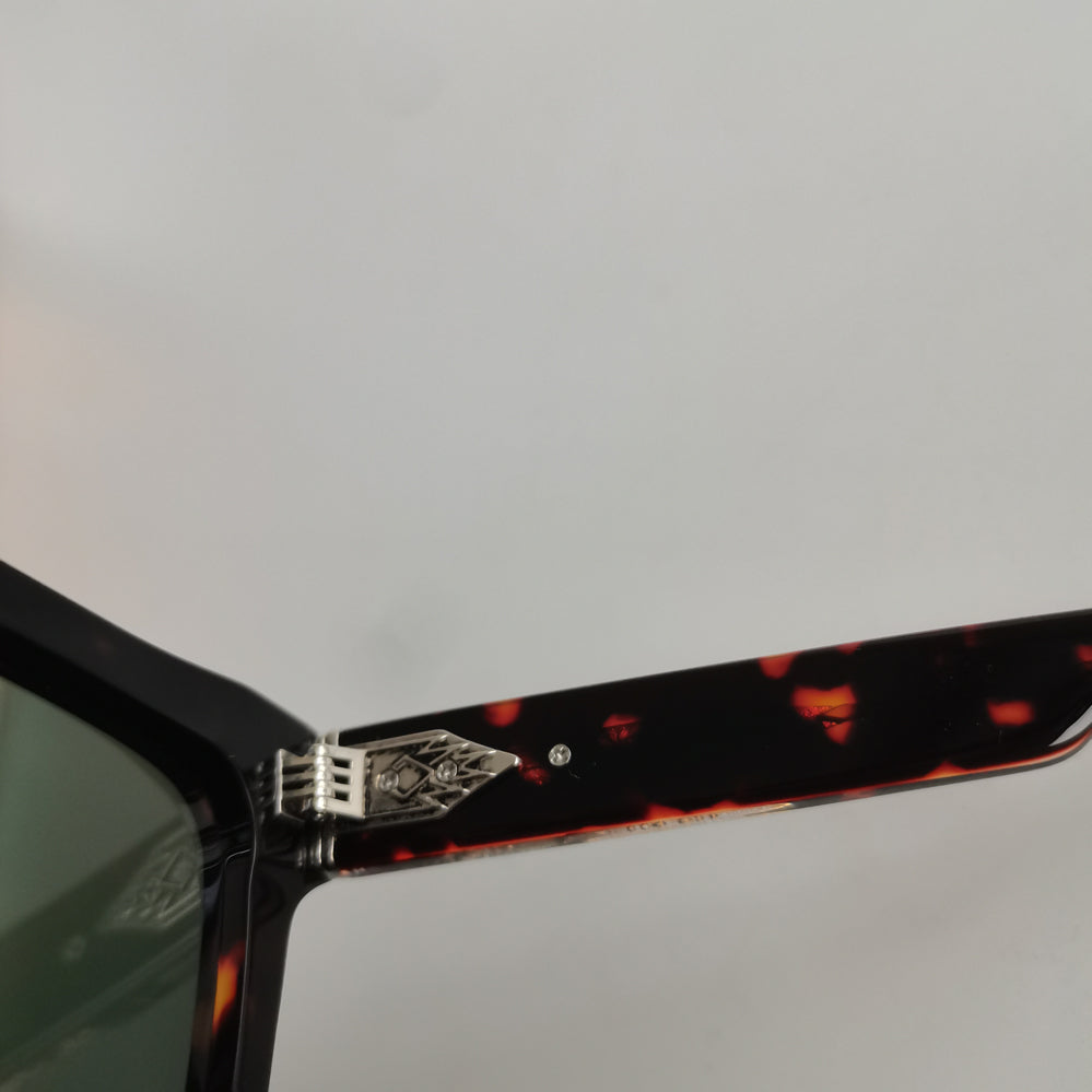 Retro Square Thick Acetate Sunglasses, UV400 Polarized Fashion Shades with Decorative Metal Hinge for Men & Women